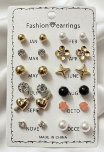 Trendy 12-Pair Earring Set – Mixed Style Fashion Collection