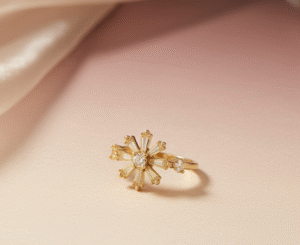 Snowflake Diamond Cluster Ring – Golden