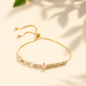 gold teardrop crystal bracelet