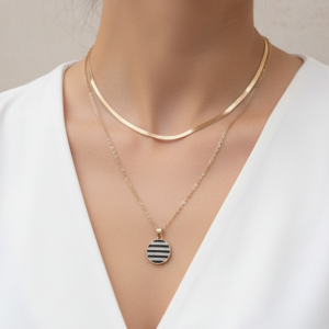 circle charm necklace – available in gold & silver