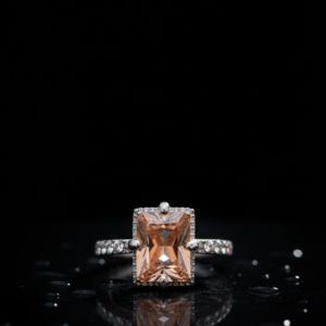 brown zircon silver ring