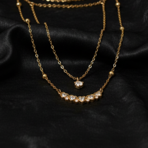 layered gold plated necklace