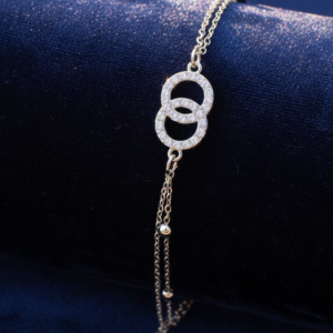 double circle silver bracelet