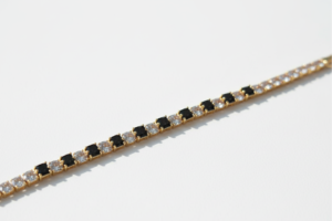 Black & Gold Crystal Tennis Bracelet