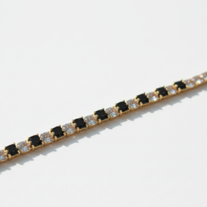 black & gold crystal tennis bracelet