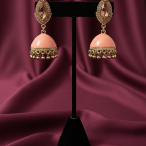 pair of peach & yellow jhumka