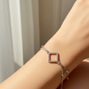 square link silver bracelet