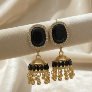 elegant black jhumky