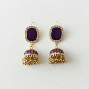 purple jhumky earrings – traditional