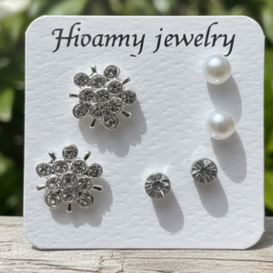 trio stud earrings set