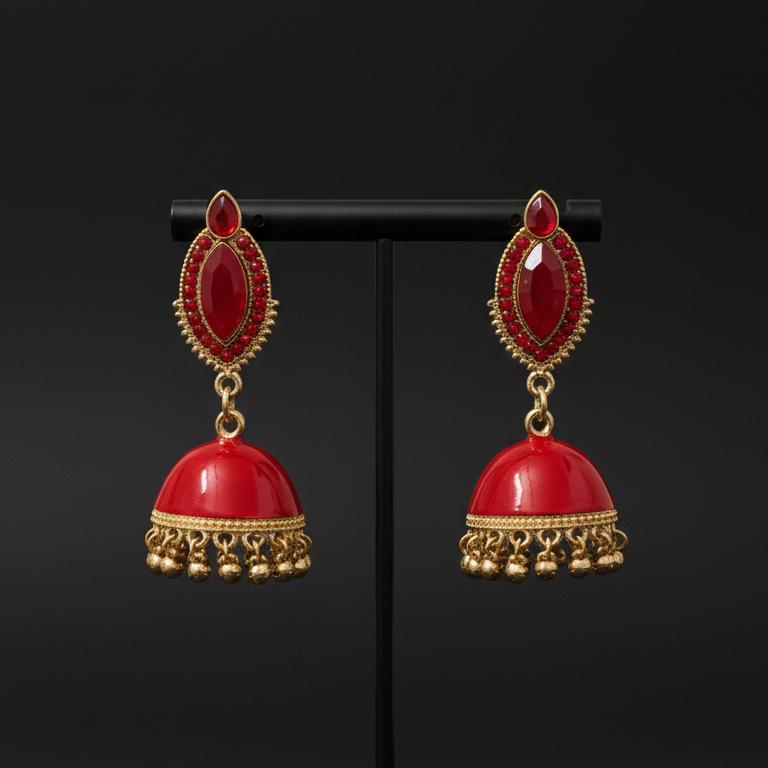 blue, green & red jhumka blue, green & red jhumka