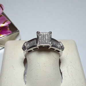 square cluster diamond ring