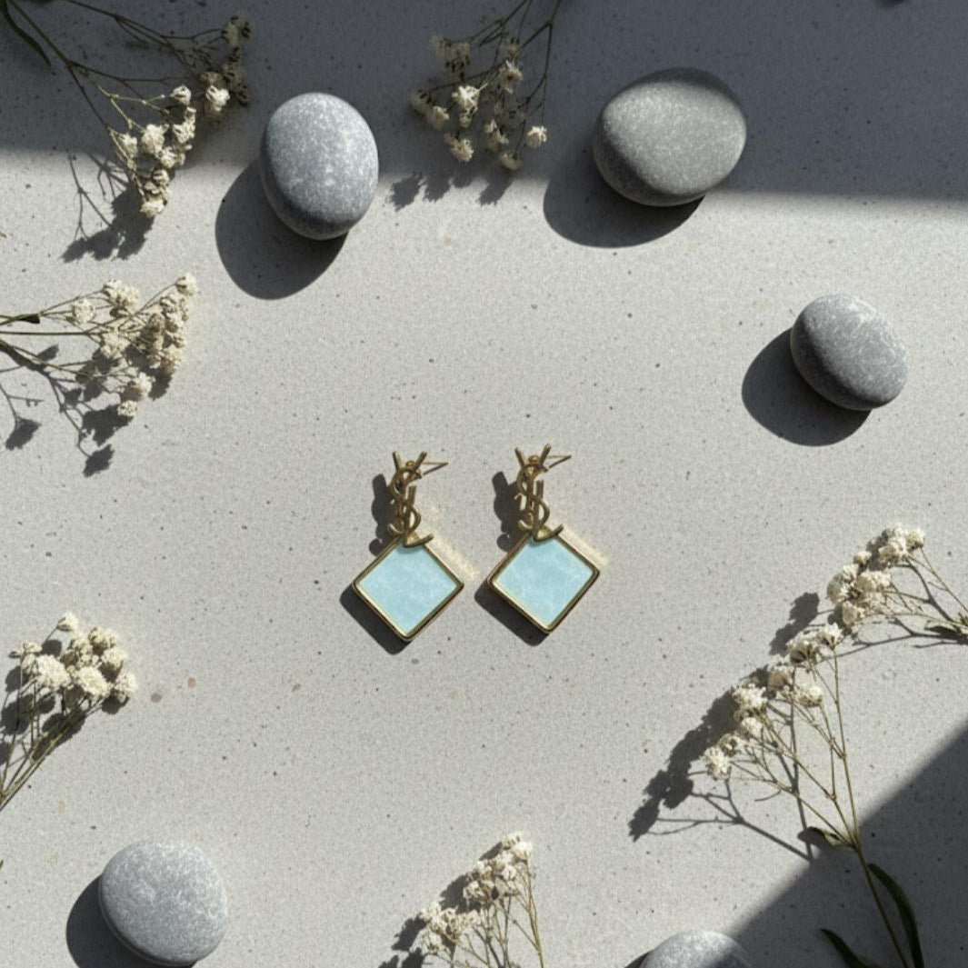 luxury square stone earrings luxury square stone earrings